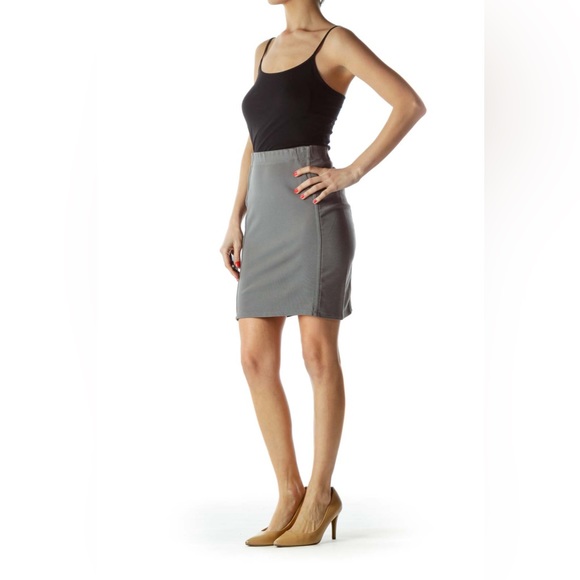 BCBGMAXAZRIA Grey Pencil Skirt - Picture 2 of 6